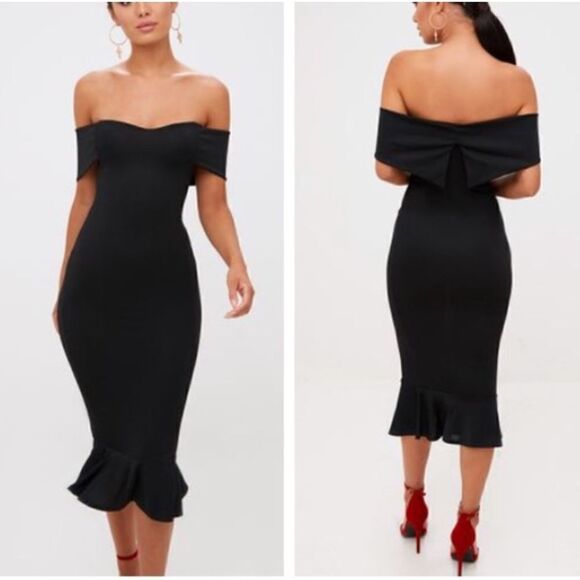 Black Midi Dress - Picture 1 of 3